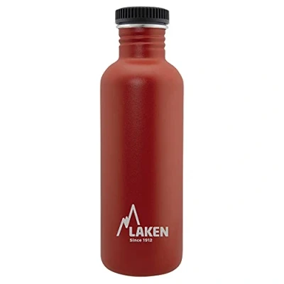 Image of LAKEN Unisex Adult Heavy Duty Stainless Steel Bottle 1 Litre Red