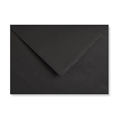 Image of C6 Coloured envelopes for A6 Greeting Cards Wedding Invitation Crafts 114x162mm Pack of 75 (Black)