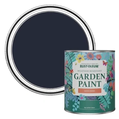 Image of Rust Oleum Blue Mould Resistant Garden Paint in Satin Finish Odyssey 750ml