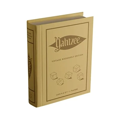 Image of Yahtzee Vintage Bookshelf Edition, Dice Game, Ages 8+, 1+ Players