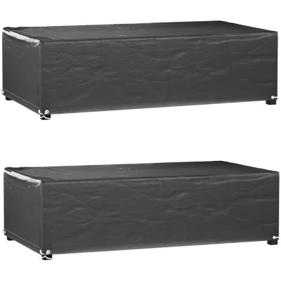 Image of vidaXL Garden Furniture Covers 2 pcs 8 Eyelets 125x70x35 cm Rectangular