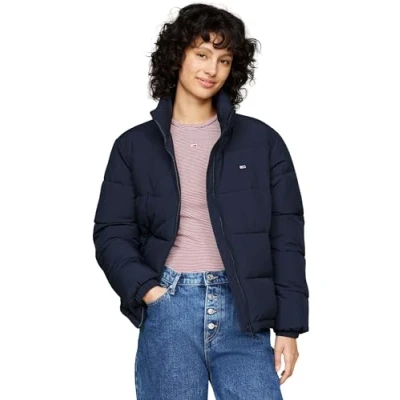 Image of Tommy Jeans Women&#039;s Tjw Essential Puffer Ext Dw0dw18827 Jacket, Blue (Dark Night Navy), XXS