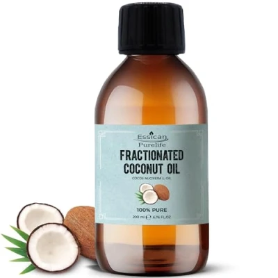 Image of Fractionated Coconut Oil 200ml, Liquid for Essential Oil, Pure Skin, Use Hair &amp; Lip Gloss, Carrier Oils Mixing
