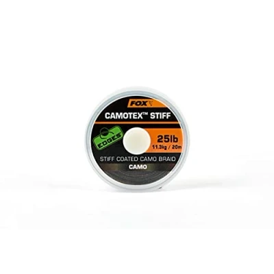 Image of Fox Camotex Stiff Coated Camo Braid, 20 m, Leader Material, Load Capacity: 25 lbs/11.4 kg