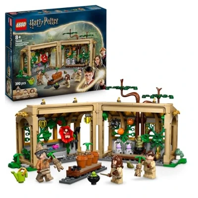 Image of LEGO Harry Potter Hogwarts Castle: Herbology Class Set with Neville Longbottom, Hermione Granger &amp; Prof. Sprout Minifigures incl. 3 Mandrake Toy Plants Gift for 8+ Year Old Girls Boys 76445