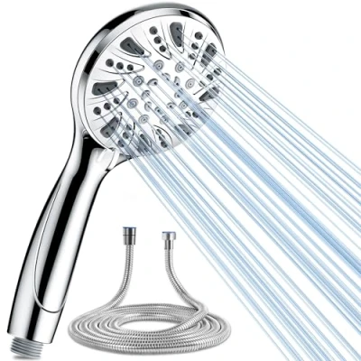 Image of Magichome Shower Head and Hose 1.5m, High Pressure Powerful Chrome with 5 Modes, Universal Handheld Showerhead for Low Water