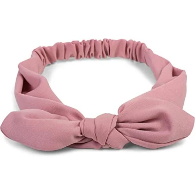Image of styleBREAKER women hairband plain bow and elastic, hairband, headband, pin up, rockabilly 04026035, Colour:Old Rose