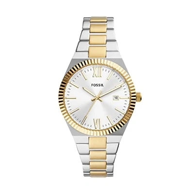 Image of Fossil Watch for Women Scarlette, Quartz Movement, 38 mm Silver Stainless Steel Case with a Strap, ES5259
