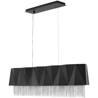 Image of Zuma 6 Light Pendant, Satin Black, Silver, E27