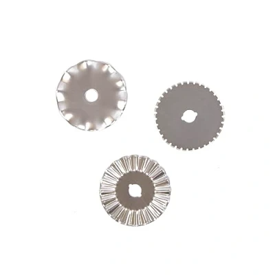 Image of Craftelier Pack of 3 Replacement Blades for Rotary Cutter 45 mm Includes Wavy, ZigZag and Discontinuous Cutting Blade Made Steel Diameter