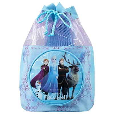 Image of Disney Frozen Swimming Bag Girls Anna and Elsa Beach Pool Swim Drawstring Backpack Blue