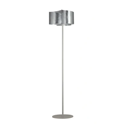 Image of Imagine Curved Glass Floor Lamp, Silver Leaf, E27