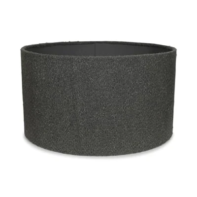 Image of Modern Charcoal Grey Boucle Cylinder Ceiling Pendant Lampshade/Table Lamp Drum Light Shade Medium