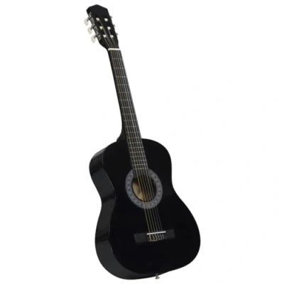 Image of vidaXL 3/4 36 inch Classical Guitar for Beginners, Children, Amateur Musicians, Concert Guitars Black