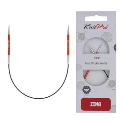 Image of KnitPro Zing Fixed Knitting Needles 22.5cm x 2.75mm Circular Pins