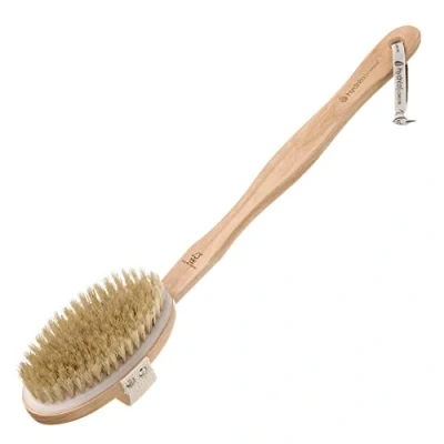 Image of Hydrea London Body Brush Back Scrubber Shower with Long Handle 100% Natural Bristle, Dry Skin Brush, Exfoliating Cellulite FSC® Certified Beechwood.