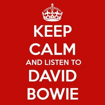 Image of Keep Calm and Listen to David Bowie 9cm Square Wooden Coaster
