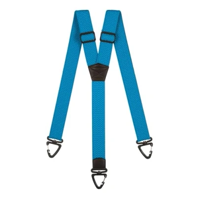 Image of Olata Heavy Duty Y Shape Braces/Suspenders with Plastic Carabiner Clips 4cm. Turquoise