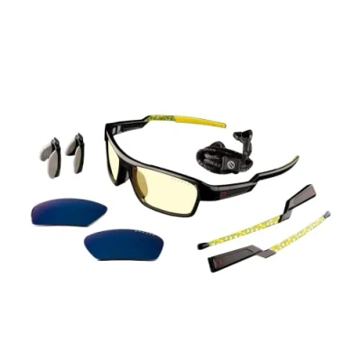 Image of GUNNAR Gaming and Computer Eyewear Lightning Bolt 360, 6 Siege edition, lens Tint: Amber (Blocks 65% Blue Light &amp; 100% UV Light) Glasses Patented Next Generation Esports