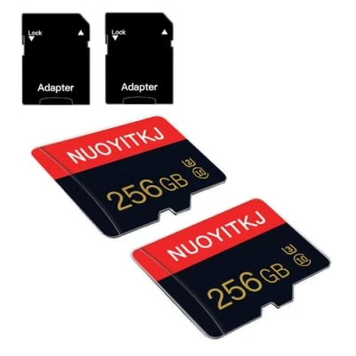 Image of 2 Pack Micro SD Card 256GB Class 10 with Adapter High Speed Memory for Tablet,Camera,Drone