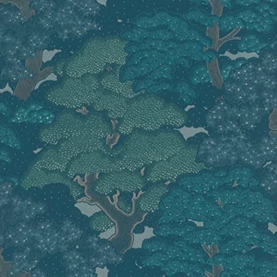 Image of Rasch paperhangings Non Woven Wallpaper (Botanical) Blue Green 10,05 m x 0,53 Selection Vinyl/Vlies 477238