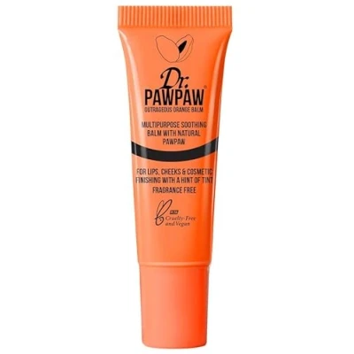 Image of Dr. PawPaw Outrageous Orange Balm 10ml Multi Purpose Balm, Lip Tinted Skin Highlighter, Primer, Smooth Skin, Cracked Lips, Vegan Beauty, Ethical Beauty