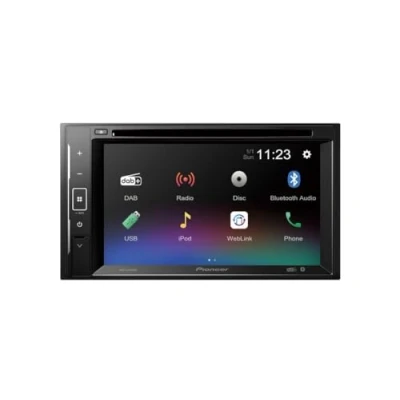 Image of Pioneer AVH A240DAB 6.2 touchscreen CD/DVD tuner with Smartphone Mirroring. Bluetooth, DAB/ DAB+ Digital Radio, 13 band GEQ, advanced audio features and premium quality.