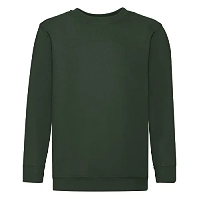 Image of Fruit of the Loom Set in Sleeve Sweatshirt Boy (5 6 Years) (Bottle Green)