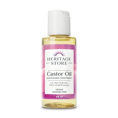 Image of Castor Oil 59ml Nourishing Hair Growth Oil, Skin Care, Eyelashes &amp; Brows Cold Pressed, Hexane Free, Vegan Cruelty Free Heritage Store