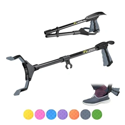 Image of LZZAZ 32&quot; Premium Litter Picker with Shoehorn, Versatile Reacher Grabber Stick for Disabled Aids, Ideal Mobility Helping Hand &amp; Pickers Adults (32&quot; Grey)