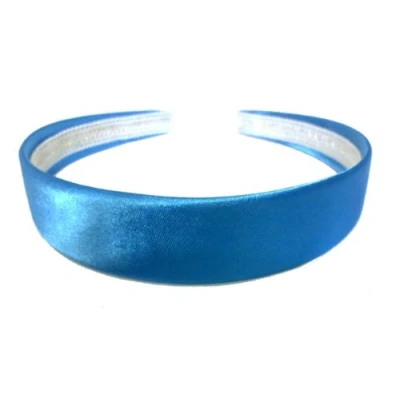 Image of Aliceband Brightly Coloured Plain 2.5cm Wide Satin Headband Alice Band[Blue]