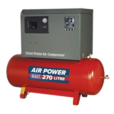 Image of Sealey Compressor 270L Belt Drive 7.5hp 3ph 2 Stage with Cast Cylinders Low Noise