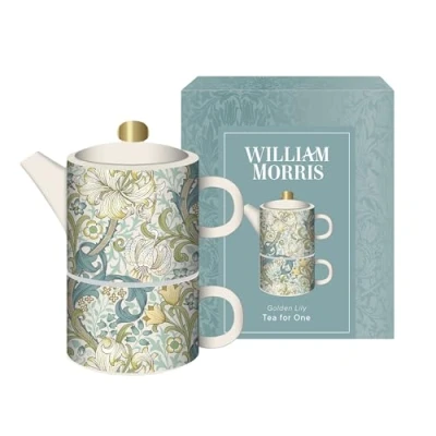 Image of William Morris Golden Lily Tea for One Ceramic Teapot and Cup Set