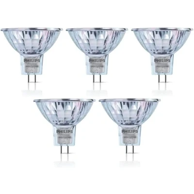 Image of 5Pack Philips Halogen 12V MR16 50W GU5.3 36D 4000Hrs Dimmable Dichroic 58845100