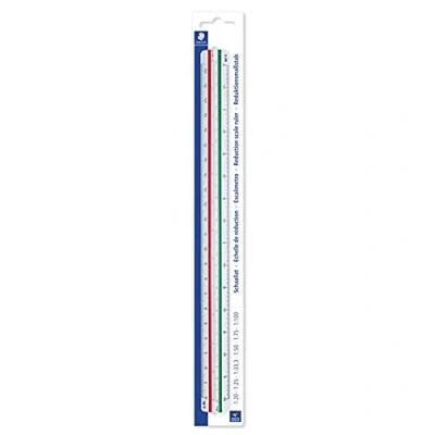 Image of Staedtler Mars 561 98 2 Reduction Scale Ruler Division 1 Piece on Blister Card, version (1:20, 1:25, 1:33,3, 1:50, 1:75, 1:100)