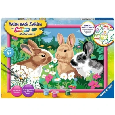 Image of Ravensburger Paint by Numbers 28517 Cute Bunny for Children from 9 Years
