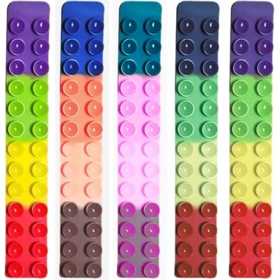 Image of Slap Band Fidget Toy Stress Relief &amp; Endless Fun Pocket Sized Suction Snapper for Boredom and Anxiety Assorted 48 Pack