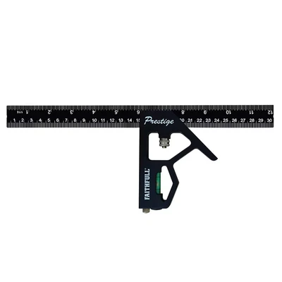 Image of Prestige Combination Square Black Aluminium 300mm (12in)