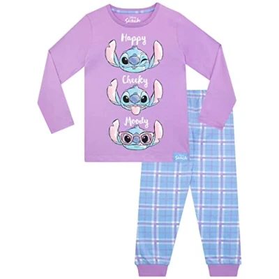 Image of Disney Girls Pyjamas Lilo and Stitch Purple 10 11 Years