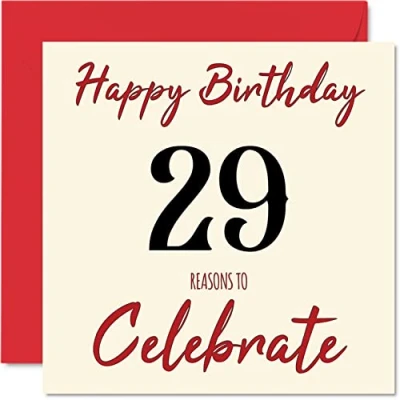 Image of Fun 29th Birthday Cards for Men Woman Reasons To Happy Card Son Daughter Brother Sister Uncle Auntie Niece Nephew Cousin, 145mm x Greeting Cards,