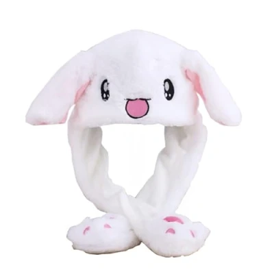 Image of Moving Ears Bunny Hat, Cute Rabbit Plush Headband, Interesting Kawaii for Fancy Dress Cosplay, Birthday Present(White)