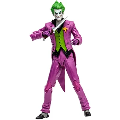 Image of McFarlane Toys, 7 Inch DC The Joker Infinite Frontier Action Figure with 22 Moving Parts, Collectible Multiverse Batman Stand Base Unique Character Card Ages 12+
