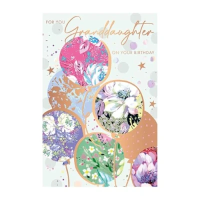 Image of Words &#039;n&#039; Wishes Traditional Granddaughter Birthday Card, Card for Granddaugher, Multi Coloured 20.3 x 13.4 cms