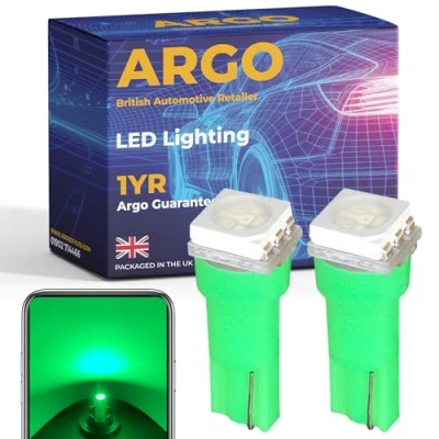 Image of Argo T5 bulb led Smd Green Dashboard 286 Bulbs 12v Instrument Dash Panel Clocks Dials Xenon Van Interior Car Speedometer Gauge Cluster Speedo Light