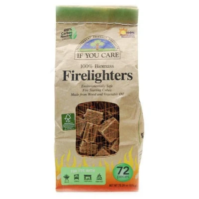 Image of If You Care Non toxic Wood and Vegetable Oil Firelighters 72 Pieces (Pack of 3, 216 Pieces)