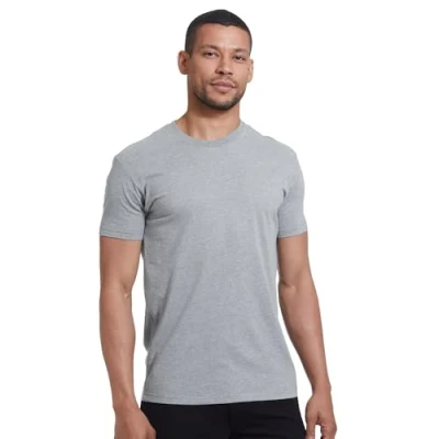 Image of True Classic Mens T Shirts Short Sleeve Crew Neck Plain Shirt for Men, Pack of 1, Heather Gray, 2XL