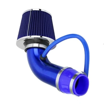 Image of Crozgan Universal Car Cold Air Intake Filter Induction Kit 76mm Aluminum Hose Pipe Kit(Blue)