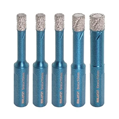 Image of Porcelain Tile Drill Bits Set MINLAYCUT 6/6/6/8/10mm Diamond Hole Saw Core Bit with Triangle Shank for Ceramic Granite Marble