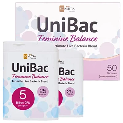 Image of Probiotics for Women Vaginal Thrush, Cystitis, UTI &amp; Bacterial Vaginosis UniBac Feminine Balance Intimate Flora Capsules 50 Count
