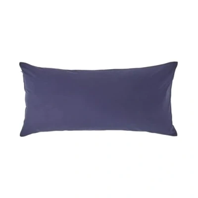 Image of HOMESCAPES Navy Blue Pure Egyptian Cotton Euro Size Pillowcase 40 x 80 cm 200 TC 400 Thread Count Percale Equivalent Pillow Case with Zip